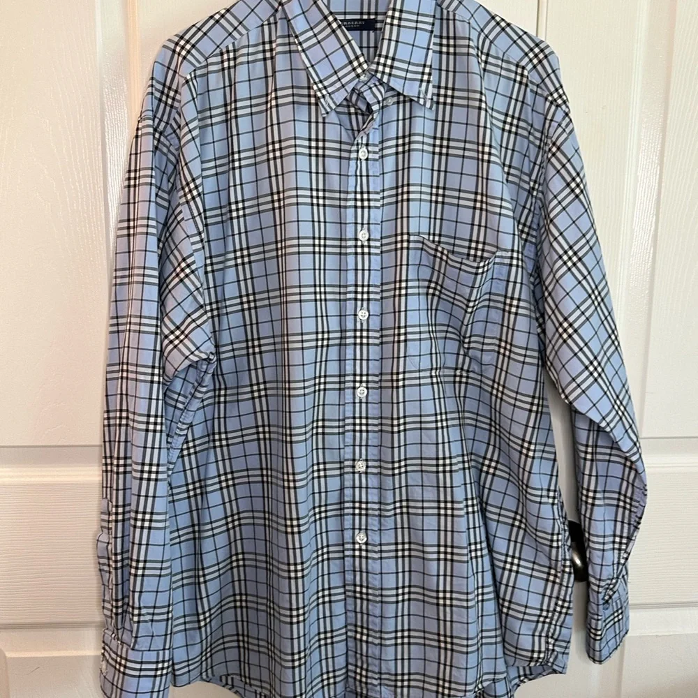 Mens Burberry Plaid Button Up - Picture 1 of 13